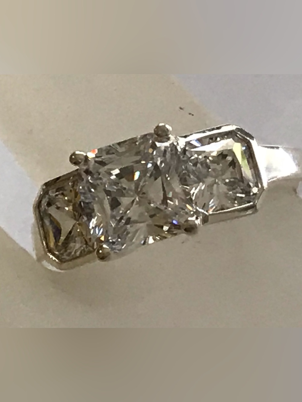 Sterling Silver Diamonique Ring Size 7